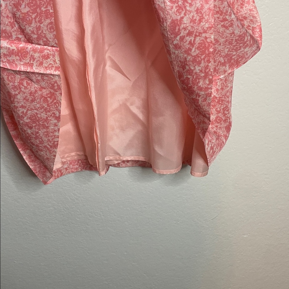 Banana Republic Women’s Silk Skirt Set M Vintage 80s/90s Pink Floral Pleated - Picture 8 of 10